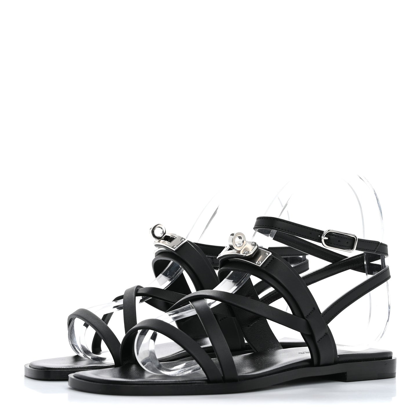 Calfskin June Sandals 36 Black