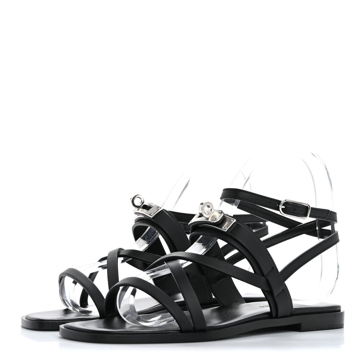 Hermes Calfskin June Sandals 36 Black 4 of 11