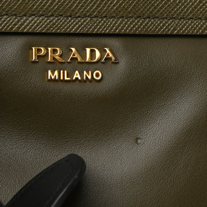 Prada Saffiano Cuir Calf Corsaire Bag Militare Black 10 of 14