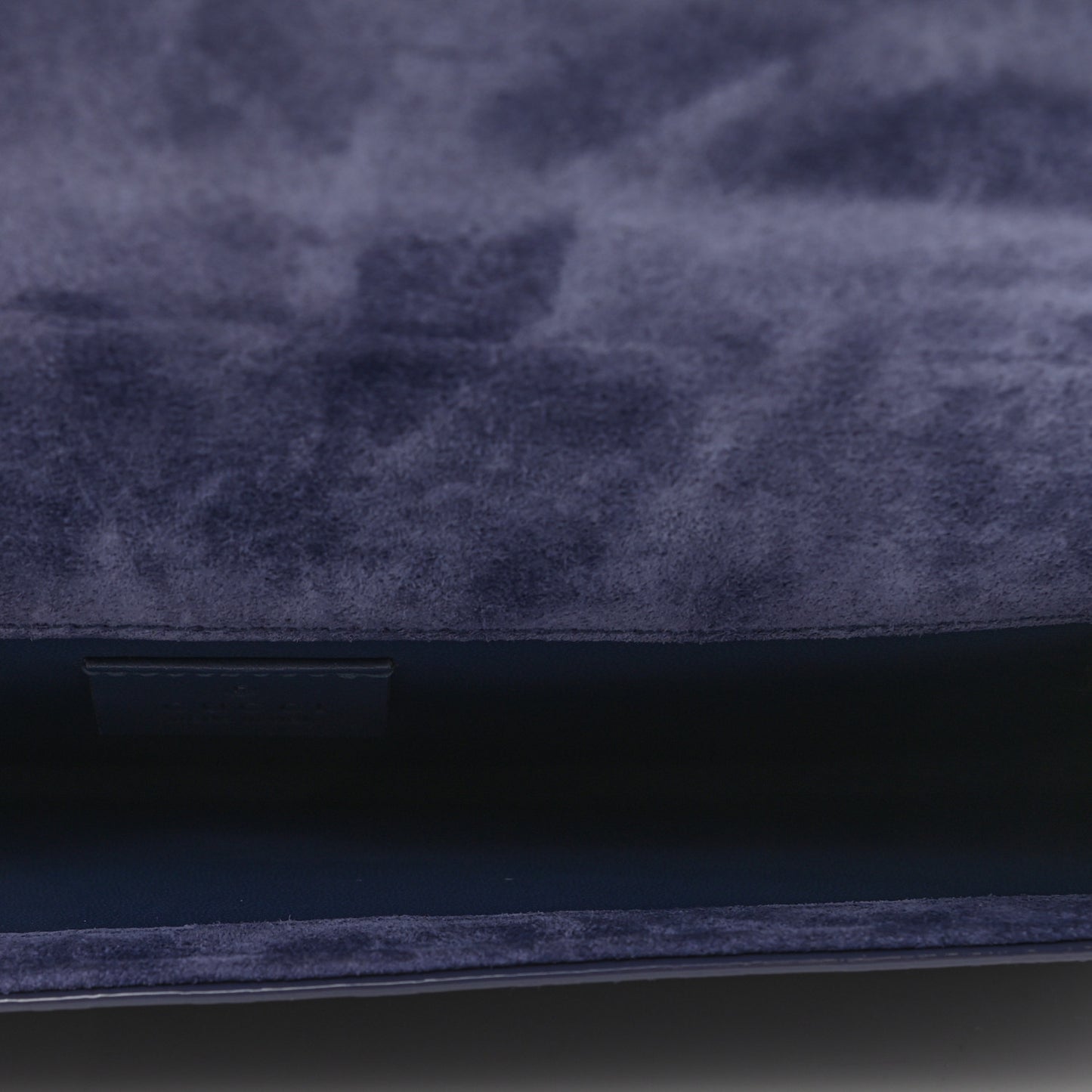 Patent Microguccissima Small Broadway Clutch Blue