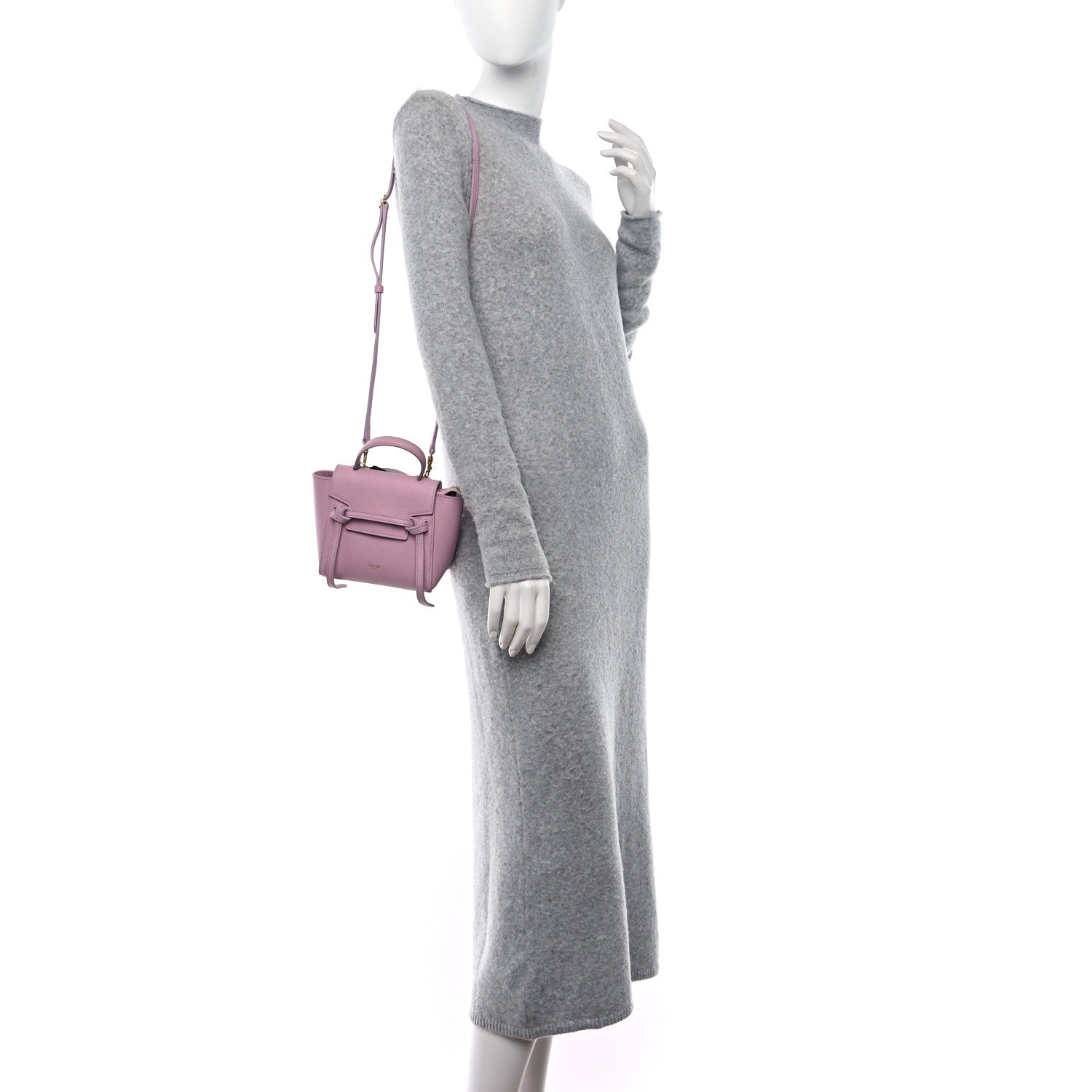 Celine Grained Calfskin Pico Belt Bag Rose Quartz 2 of 9