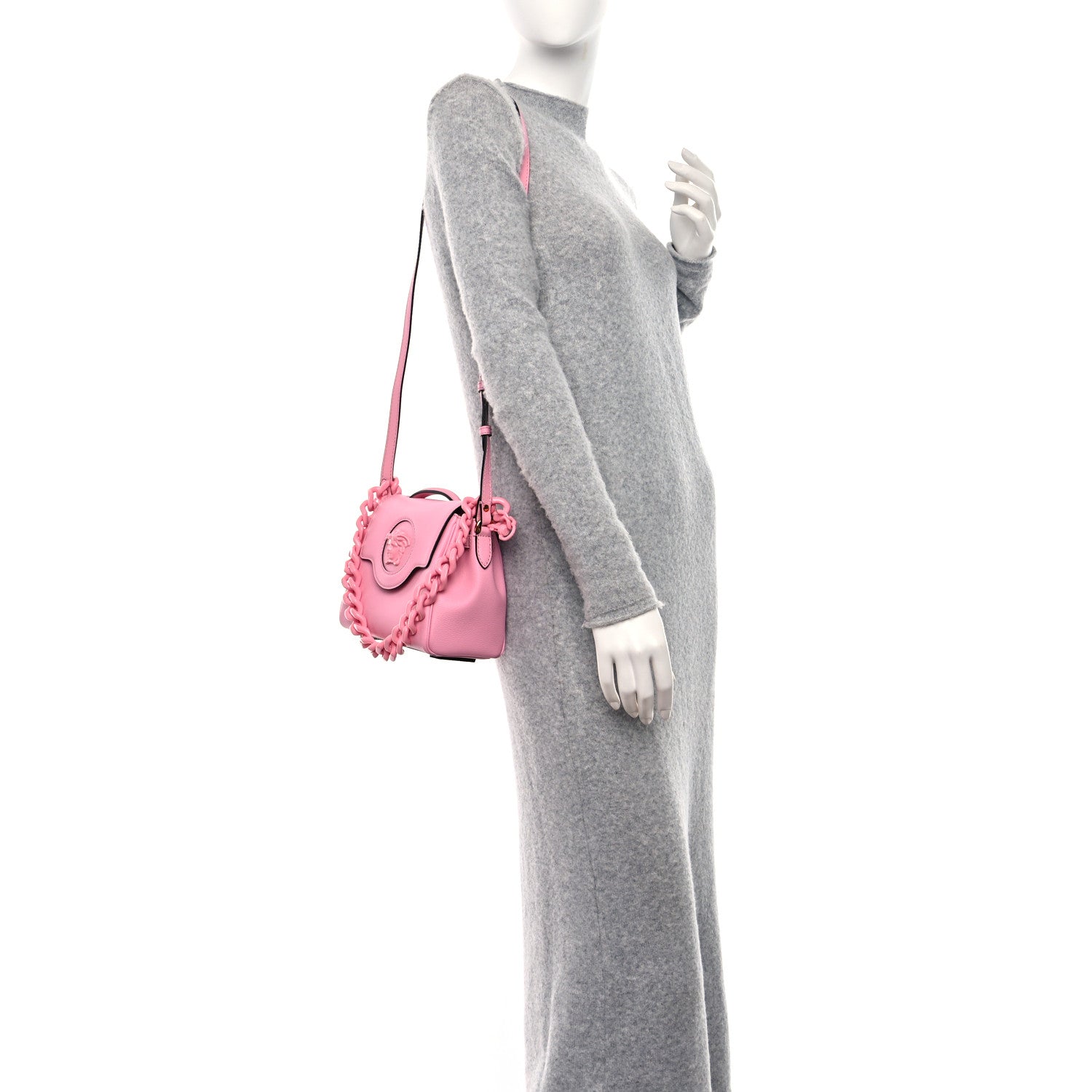 Versace Grained Calfskin Small La Medusa Bag Pink 2 of 11