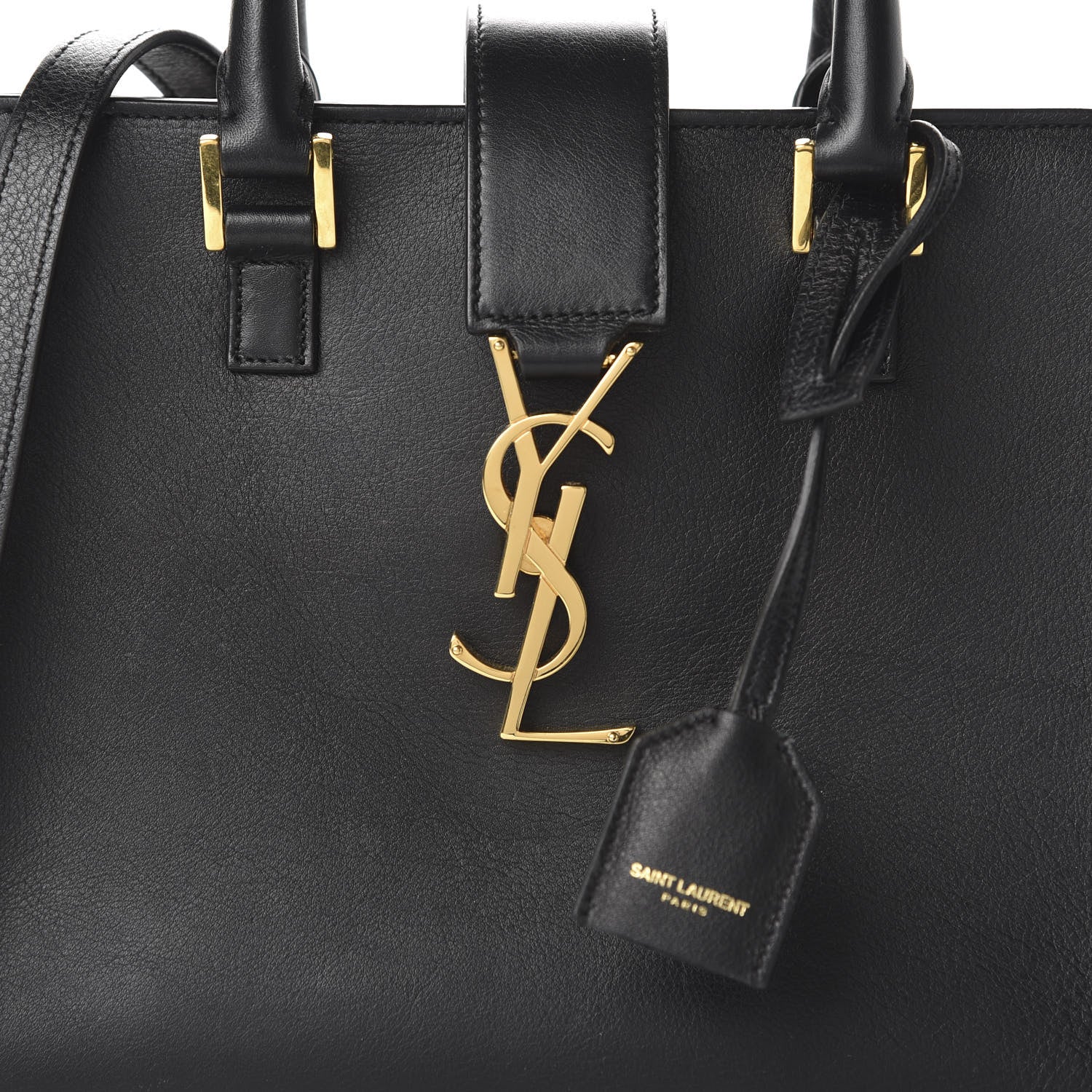 Saint Laurent Calfskin Monogram Baby Cabas Black 9 of 9