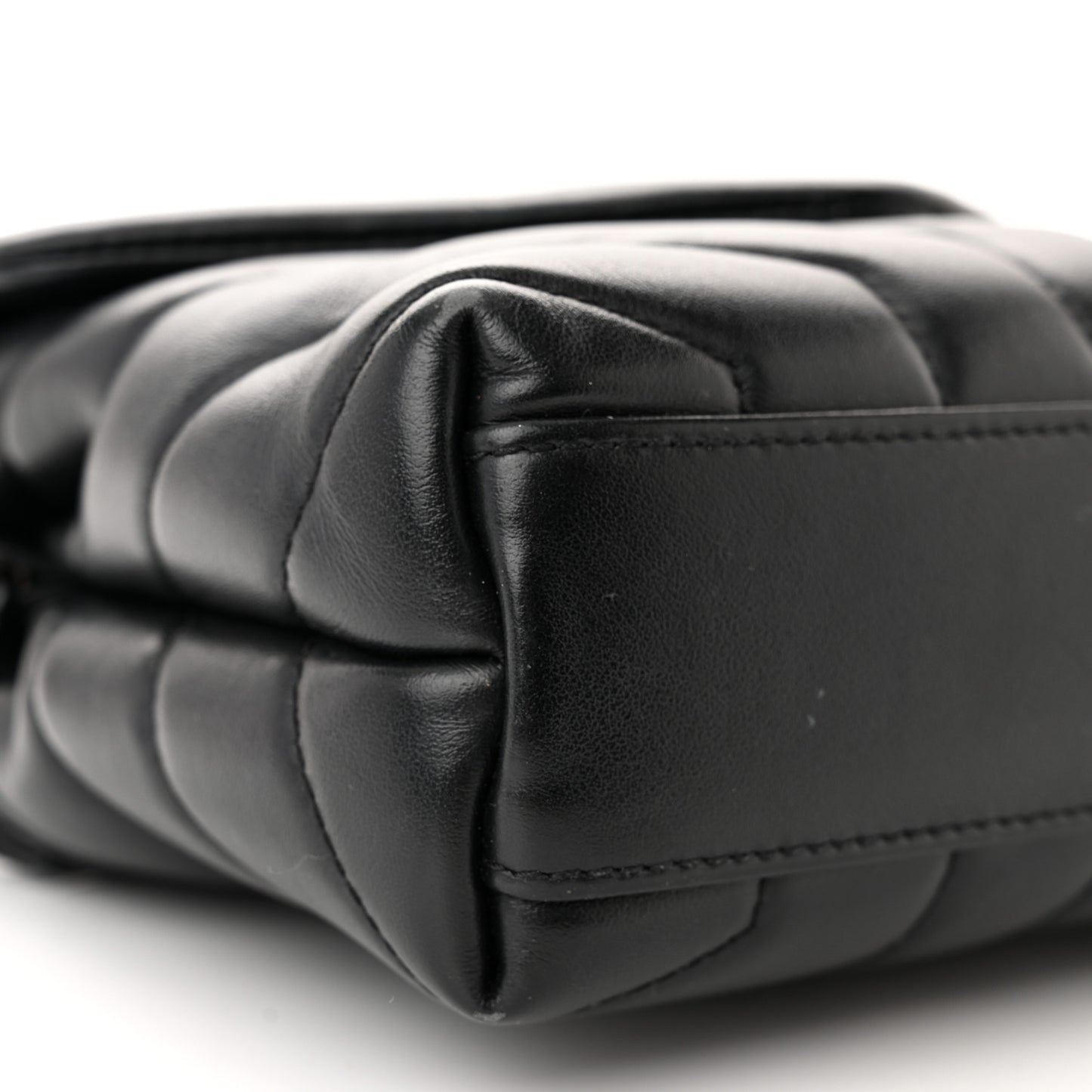Calfskin Y Quilted Monogram Monochrome Toy Loulou Crossbody Bag Black