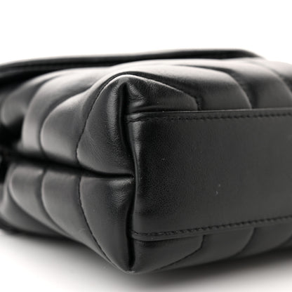 Saint Laurent Calfskin Y Quilted Monogram Monochrome Toy Loulou Crossbody Bag Black 9 of 13