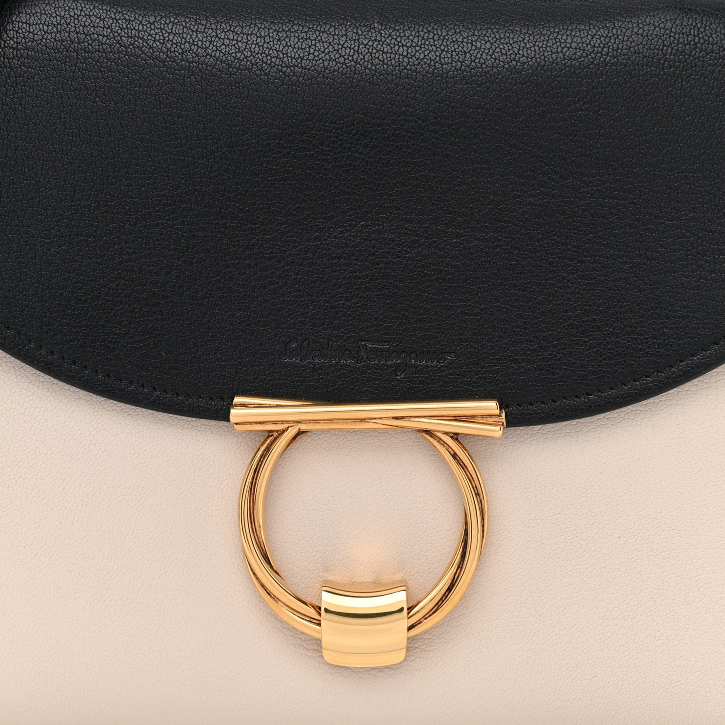 Calfskin Small Margot Top Handle Satchel Bone Black