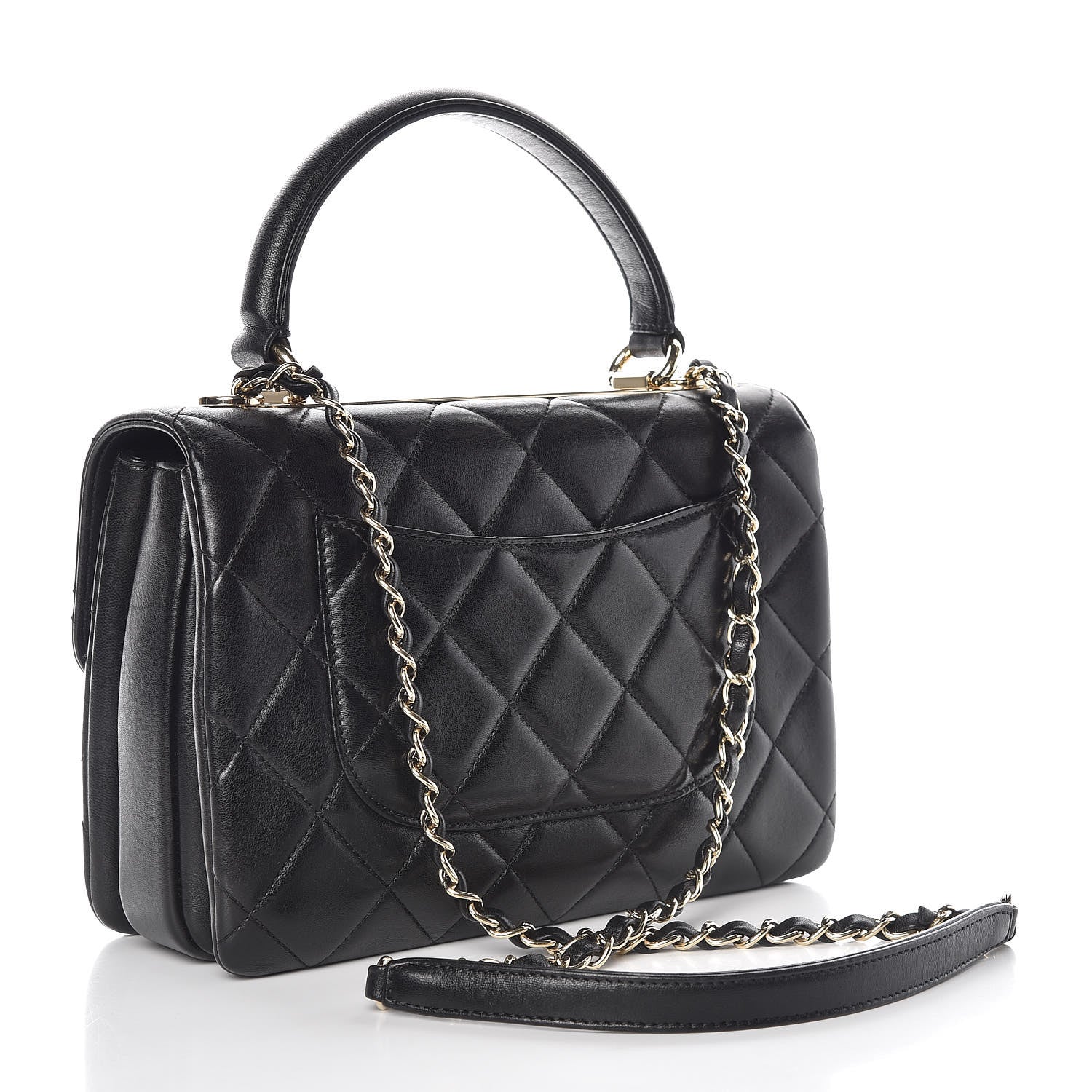 Chanel Lambskin Quilted Small Trendy CC Dual Handle Flap Bag Black 3 of 8