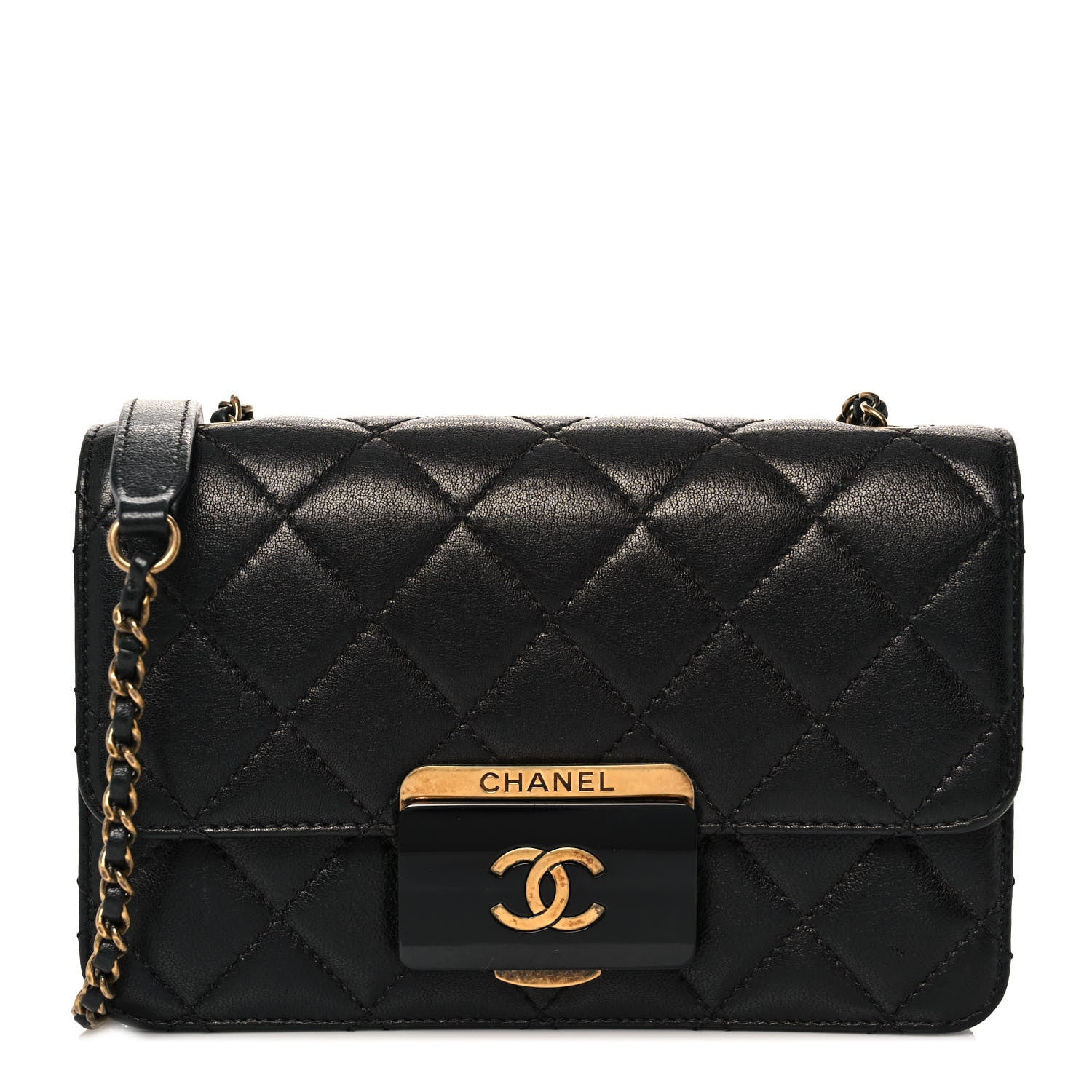 Chanel Sheepskin Quilted Mini Beauty Lock Flap Black 1 of 11