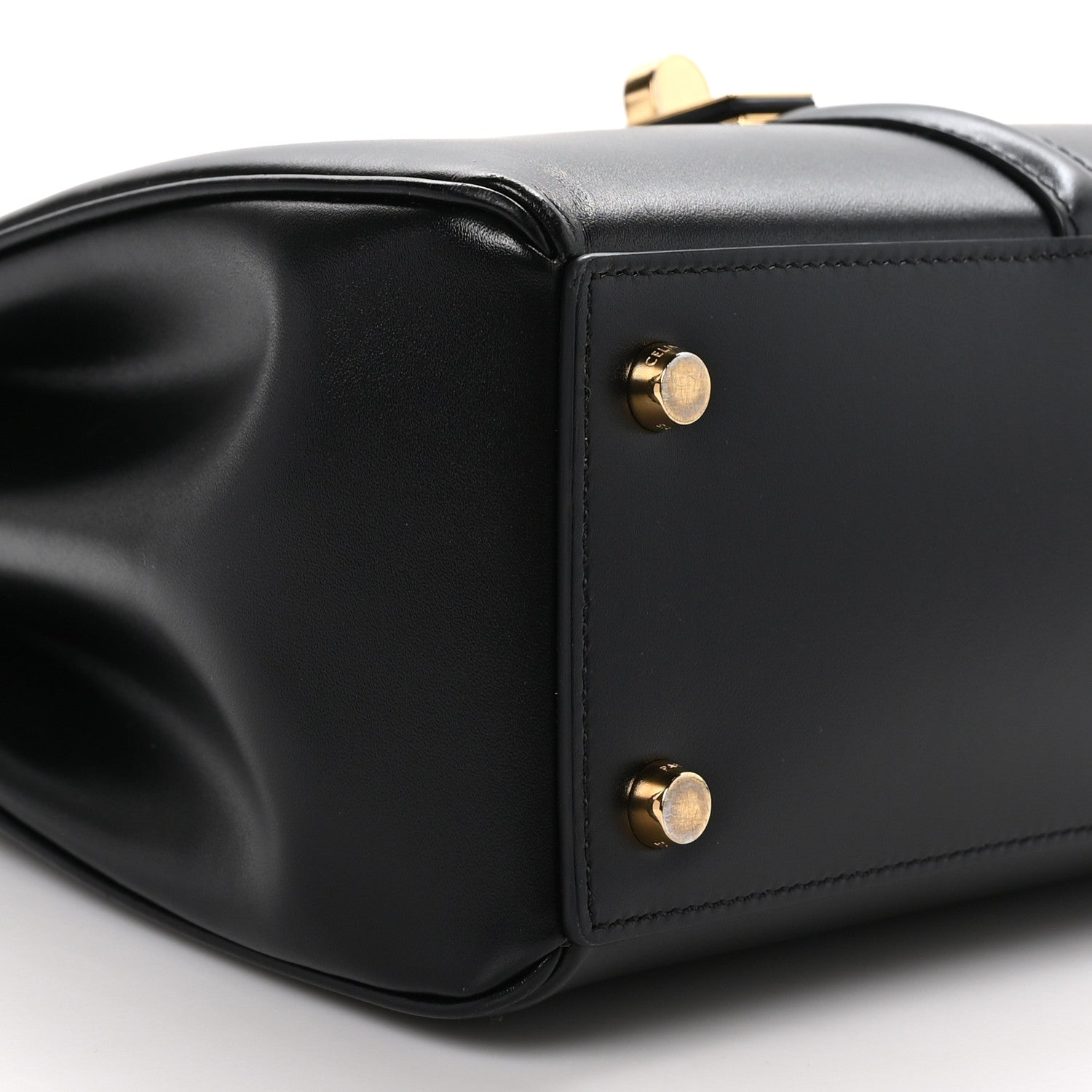 Celine Satinated Calfskin Small 16 Top Handle Bag Black 9 of 12