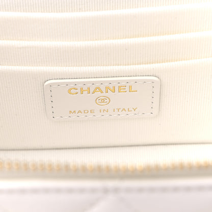 Chanel Lambskin Quilted Polly Pocket East West Top Vanity With Chain White 5 of 9