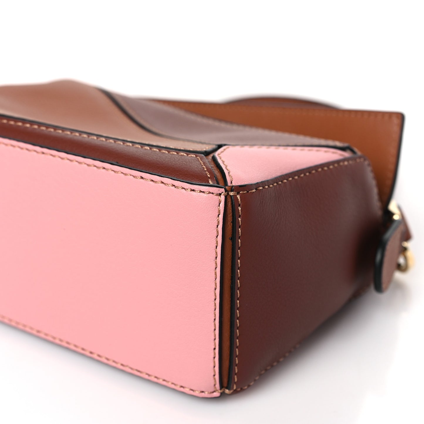Calfskin Mini Puzzle Bag Tan Medium Pink