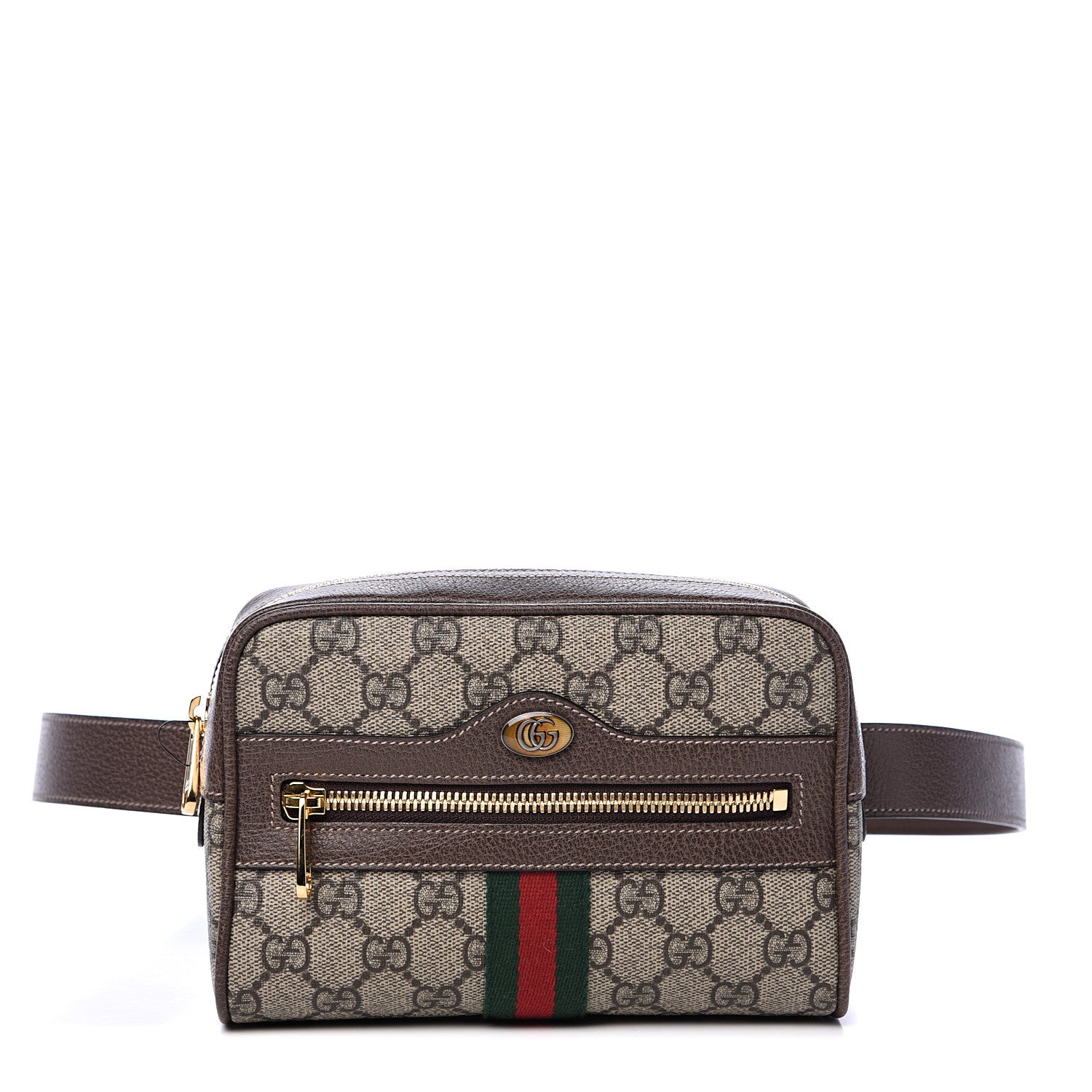 Gucci GG Supreme Monogram Web Small Ophidia Belt Bag 95 38 Dark Brown 1 of 9