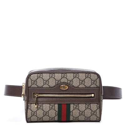 Gucci GG Supreme Monogram Web Small Ophidia Belt Bag 95 38 Dark Brown 1 of 9