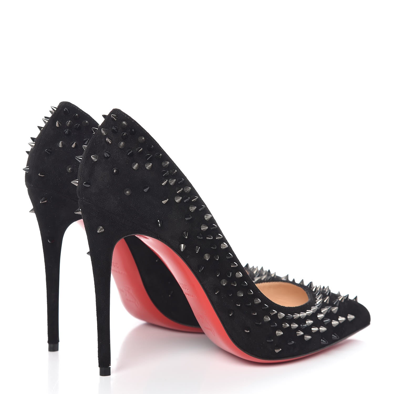 Christian Louboutin Veau Velours Studded Escarpic 100 Pumps 38.5 Black 4 of 7