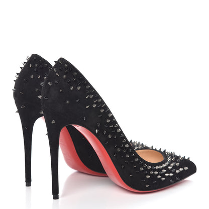 Christian Louboutin Veau Velours Studded Escarpic 100 Pumps 38.5 Black 4 of 7