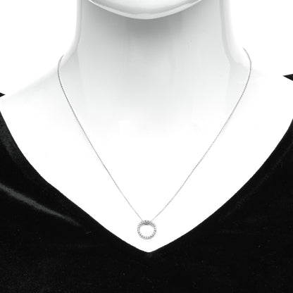 Roberto Coin 18K White Gold Diamond Extra Small Circle Pendant Necklace 2 of 5