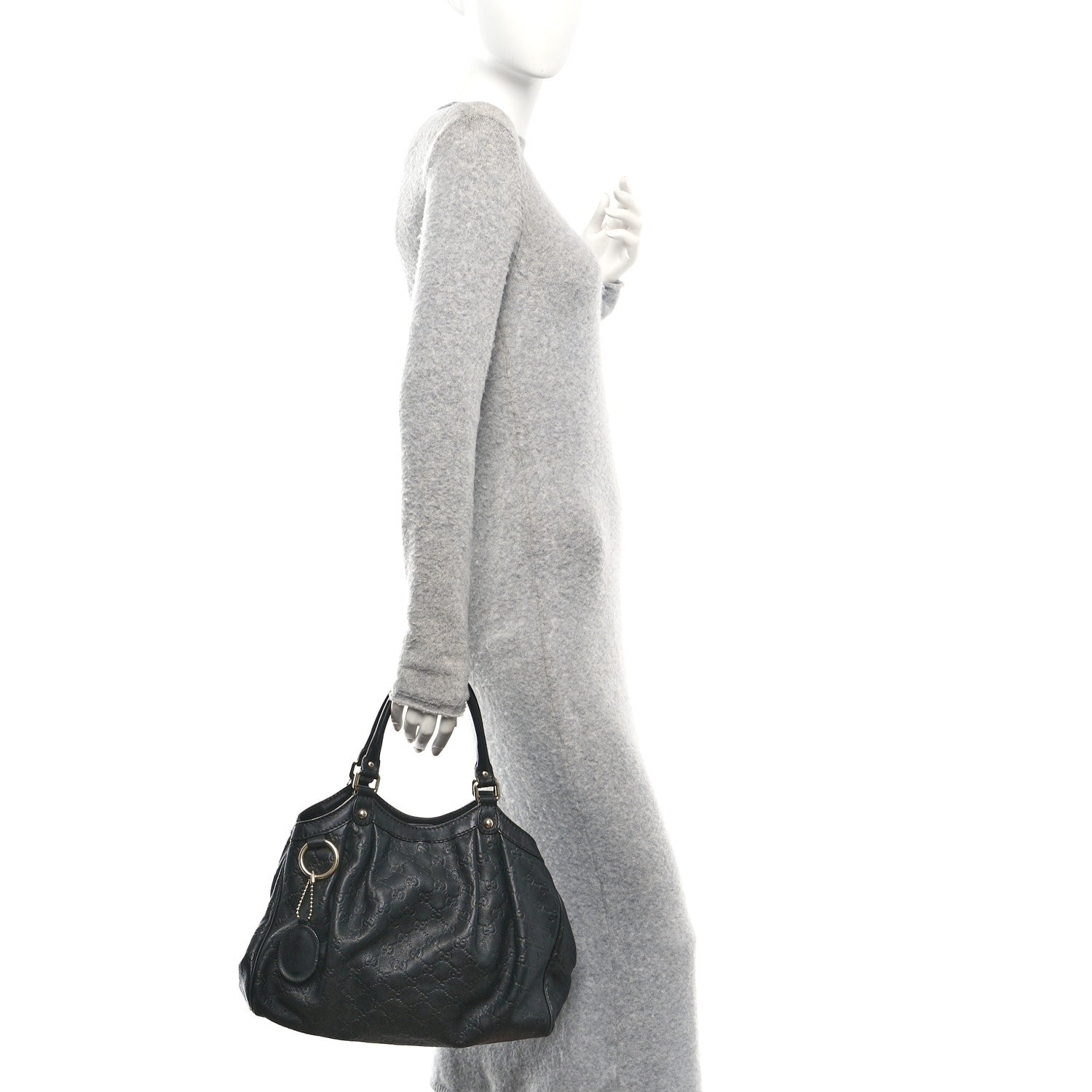 Gucci Guccissima Medium Sukey Tote Black 2 of 10