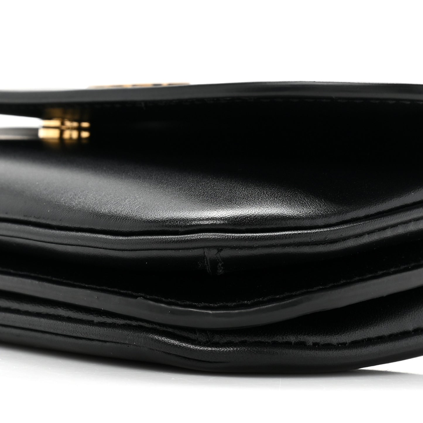 Smooth Calfskin Small Charlie Shoulder Bag Black