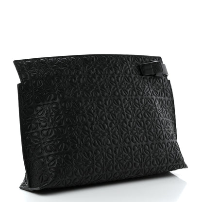 Loewe Calfskin Embossed Medium Repeat T Pouch Black 3 of 6