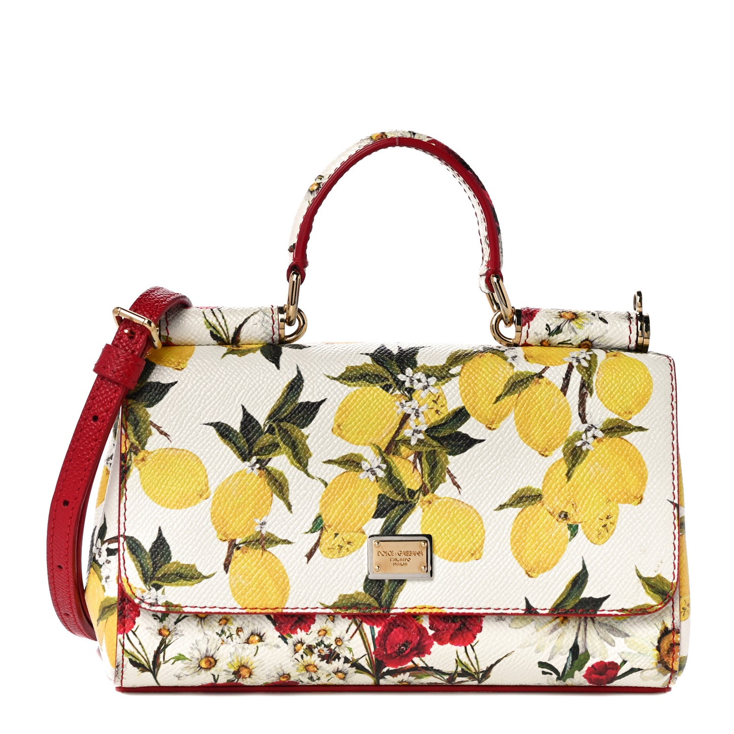 Lemon Print Mini Miss Sicily Satchel White Multicolor