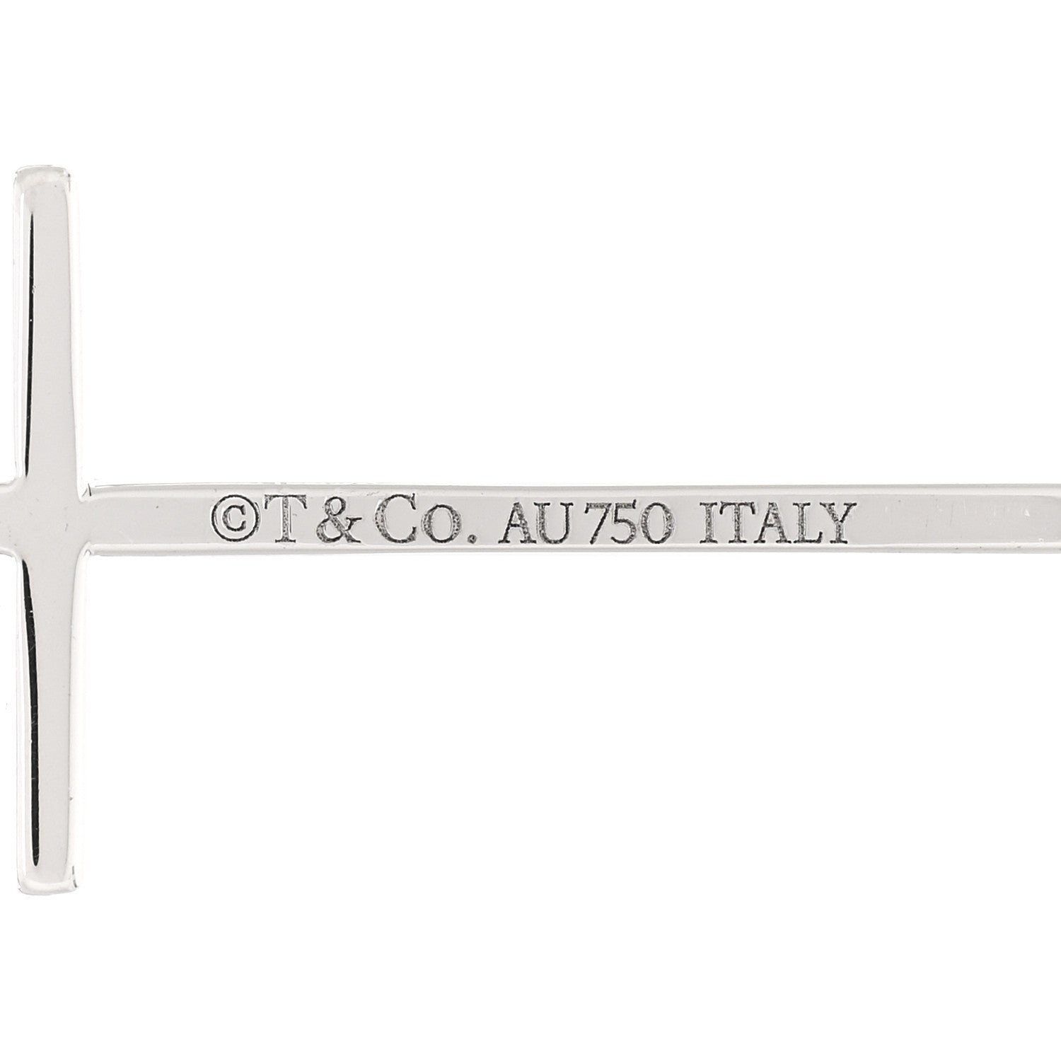 Tiffany 18K White Gold Metro Cross Pendant Necklace 4 of 4