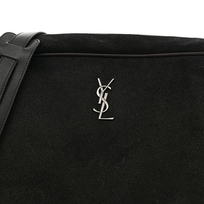 Saint Laurent Suede Flat Messenger Bag Black 8 of 11