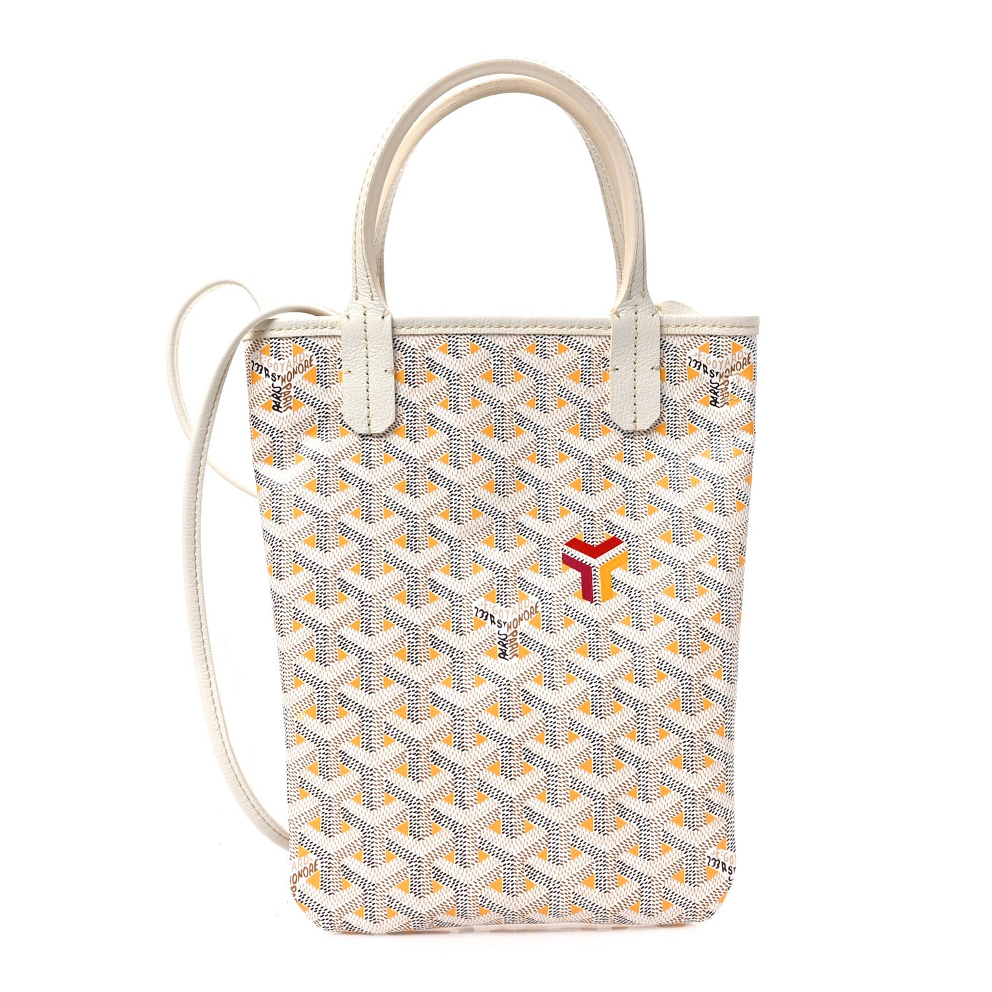 Goyardine Poitiers Claire Voie Tote White Yellow