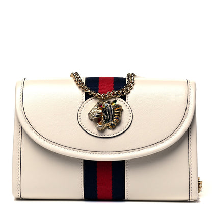 Gucci Textured Calfskin Web Mini Rajah Slim Flap Shoulder Bag Mystic White 1 of 10