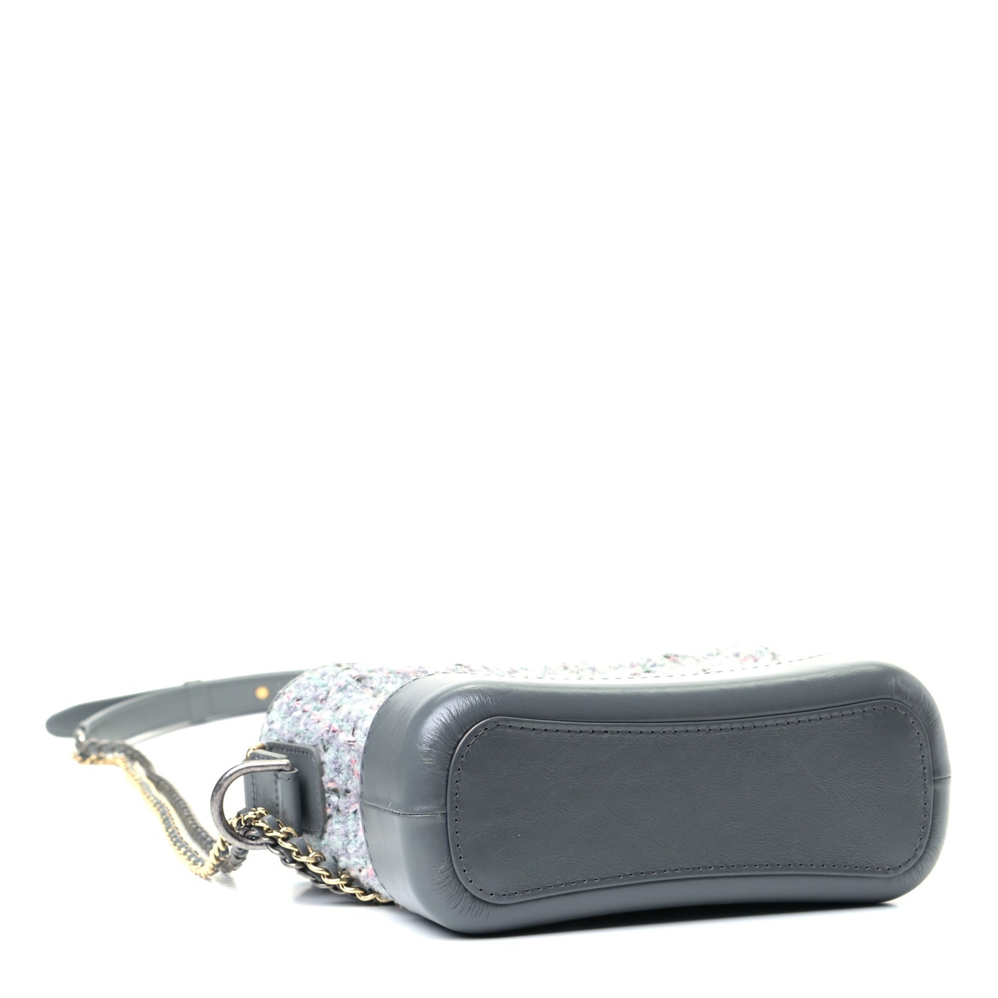Tweed Calfskin Quilted Small Gabrielle Hobo Grey