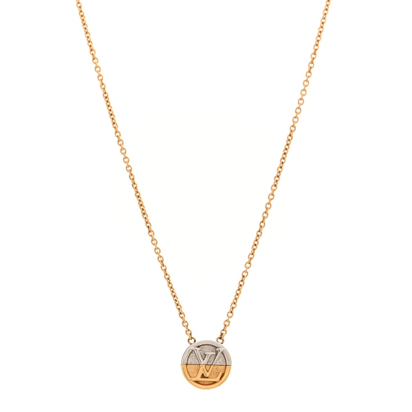 Metal L to V Necklace Gold Silver