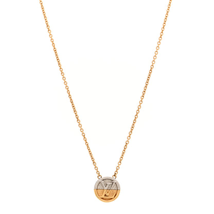 Louis Vuitton Metal L to V Necklace Gold Silver 1 of 8
