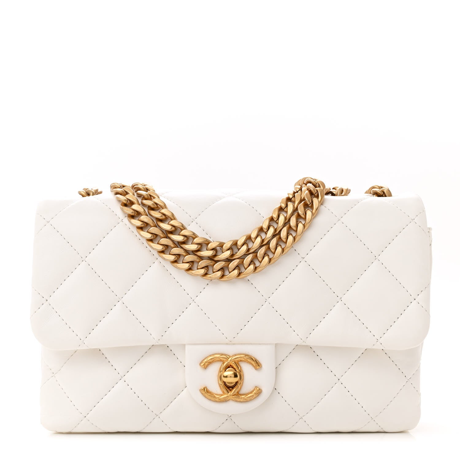 Chanel Lambskin Quilted Small Pillow Crush Flap White 1 of 10