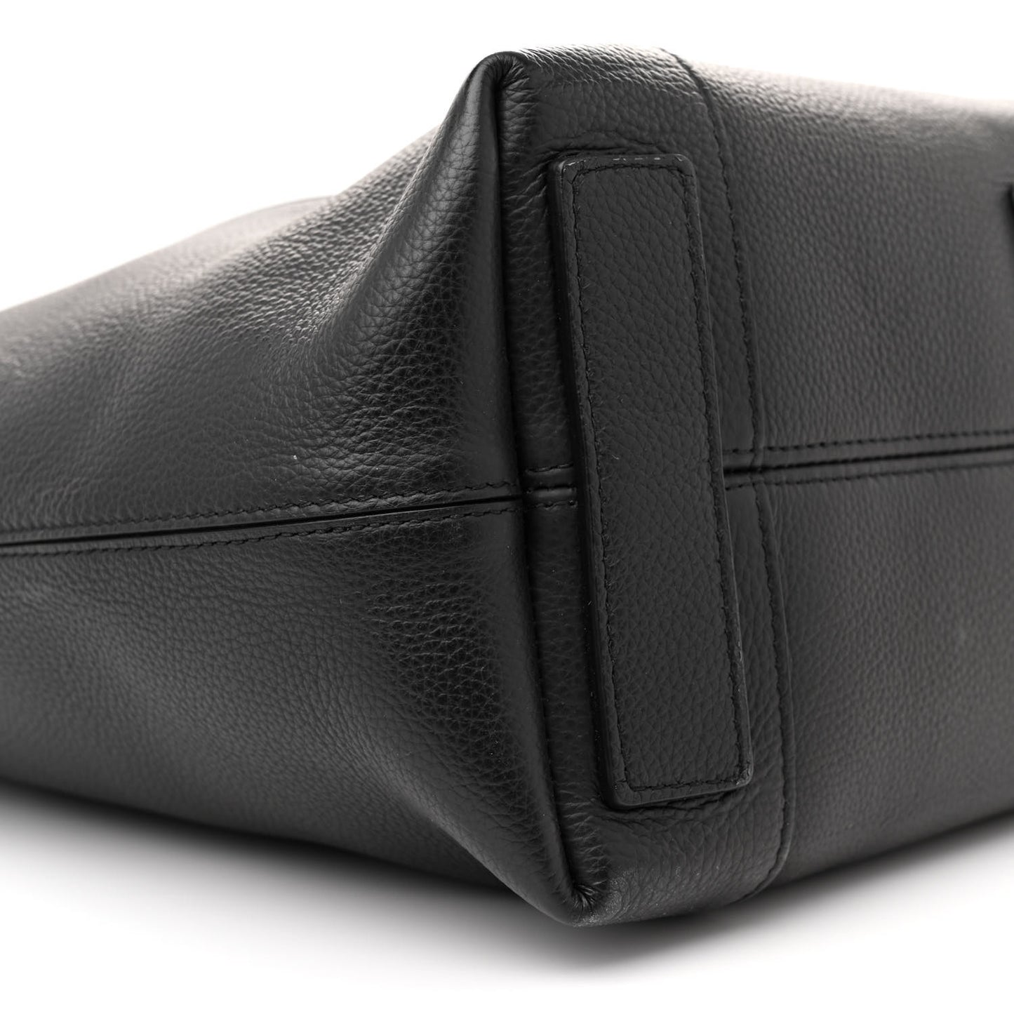 Calfskin Hourglass Zip Tote Black