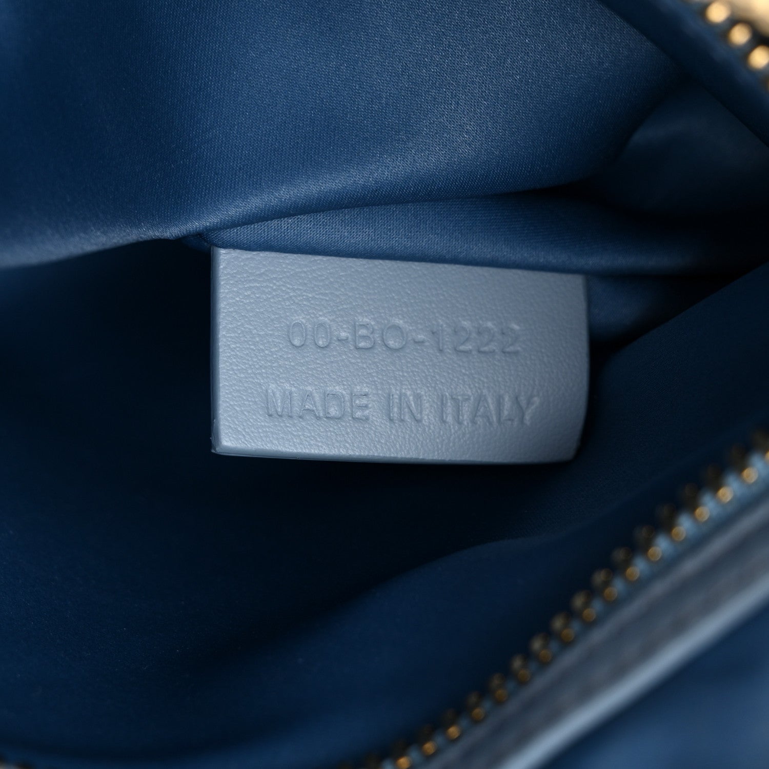 Christian Dior X ERL Satin Cannage Micro Venice Saddle Bag Blue 5 of 14