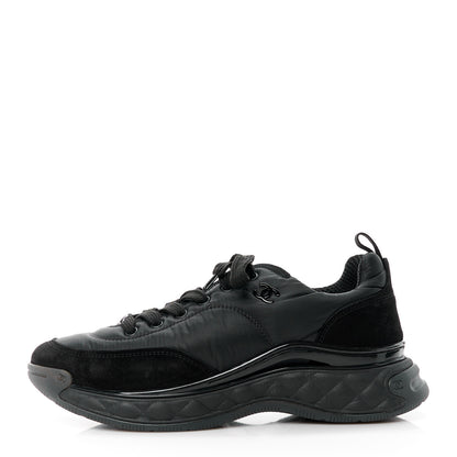 Chanel Nylon Suede Calfskin CC Sneakers 41 Black 1 of 10