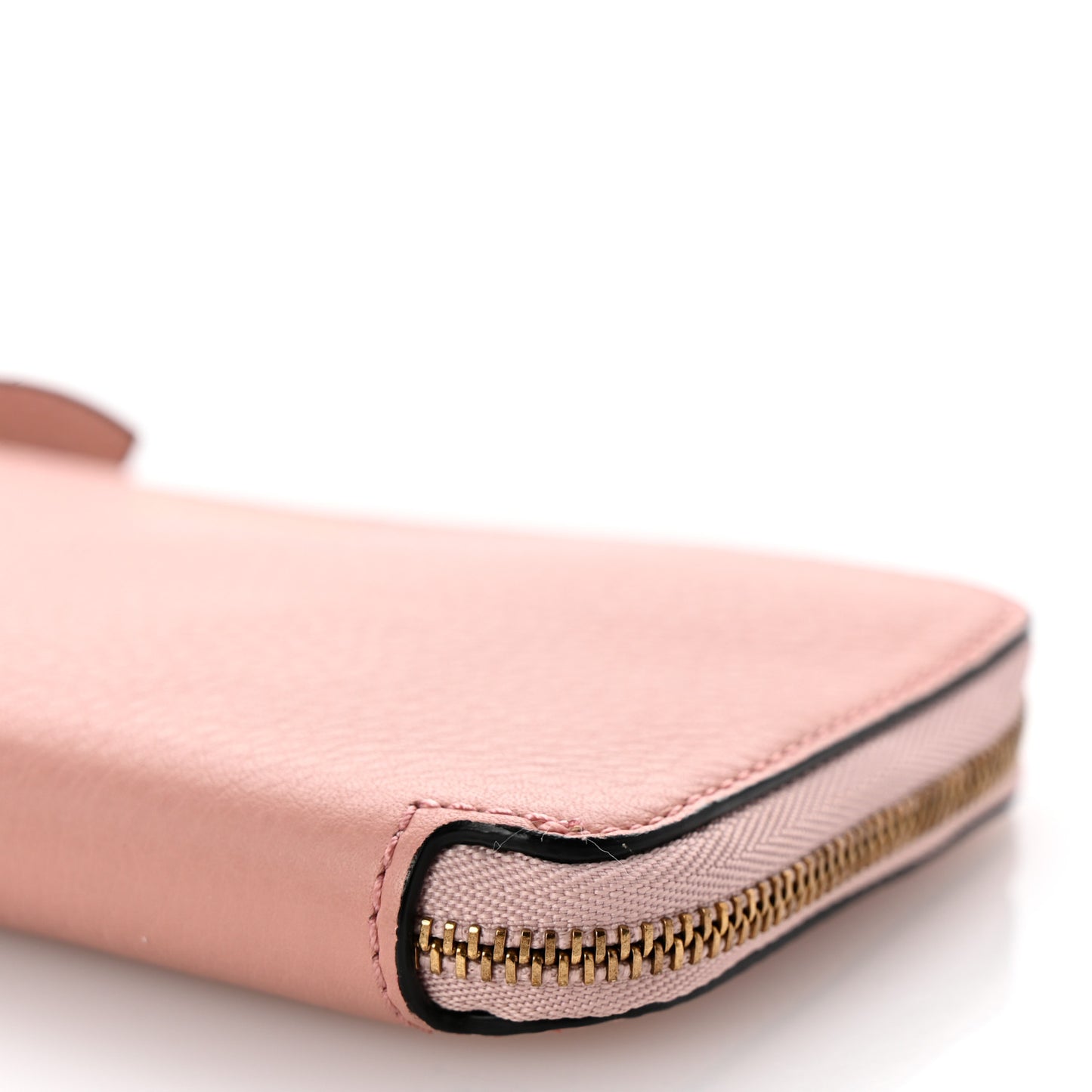 Grainy Calfskin Zip Around Wallet Pink