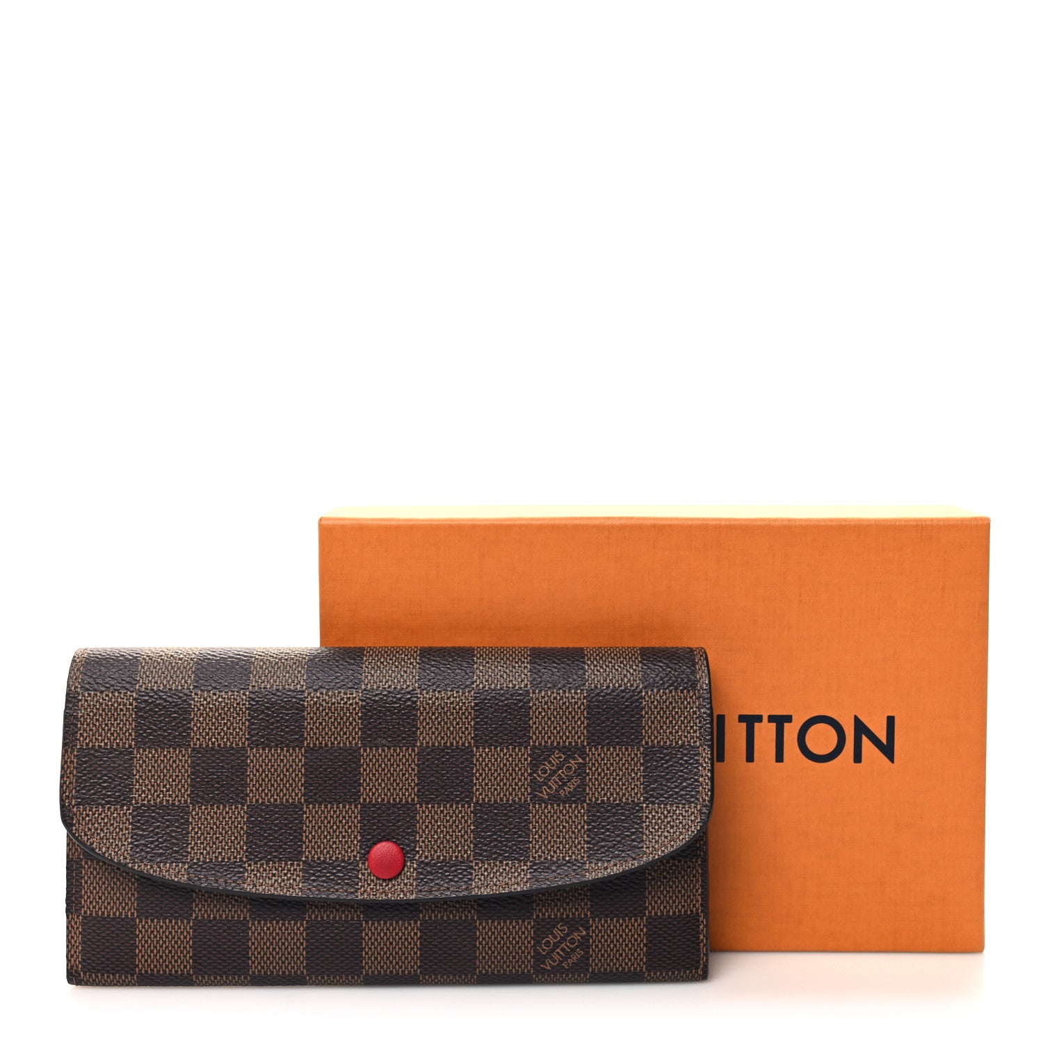 Louis Vuitton Damier Ebene Emilie Wallet Red 9 of 9