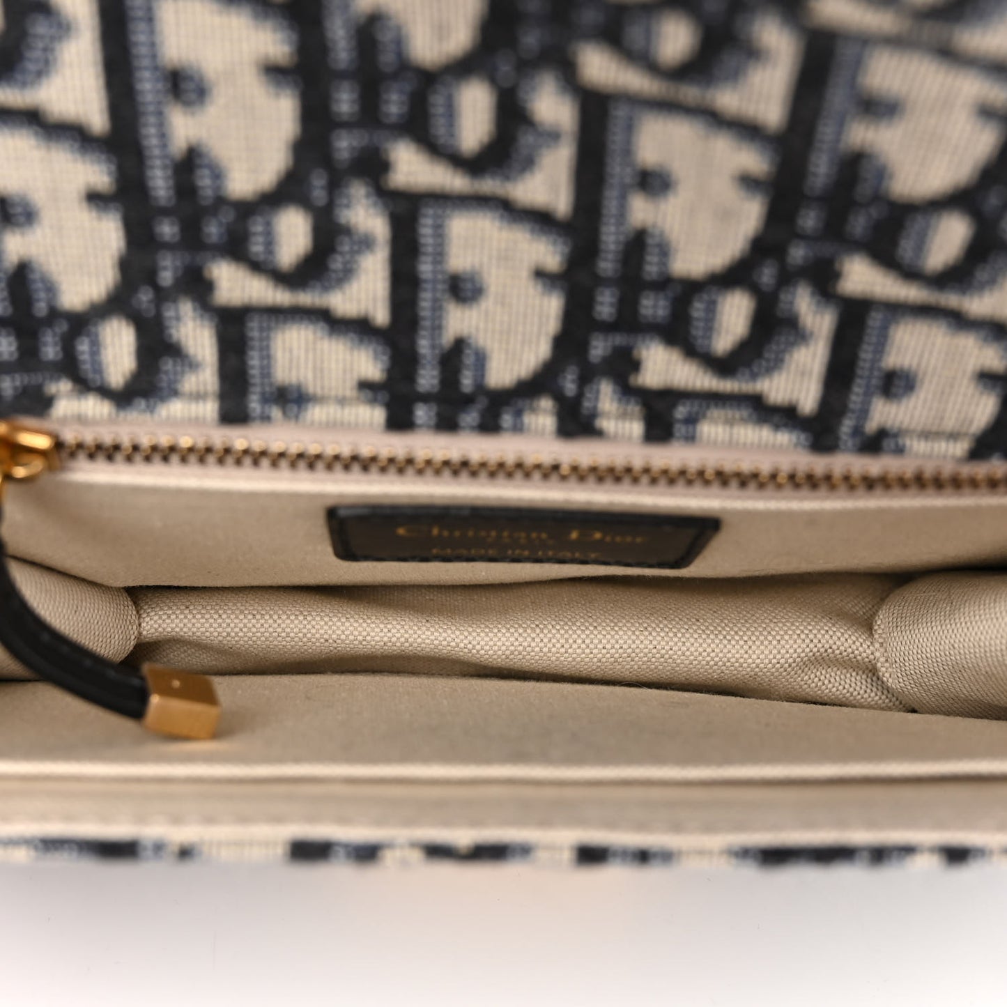 Oblique Small DiorAddict Flap Bag Navy Blue