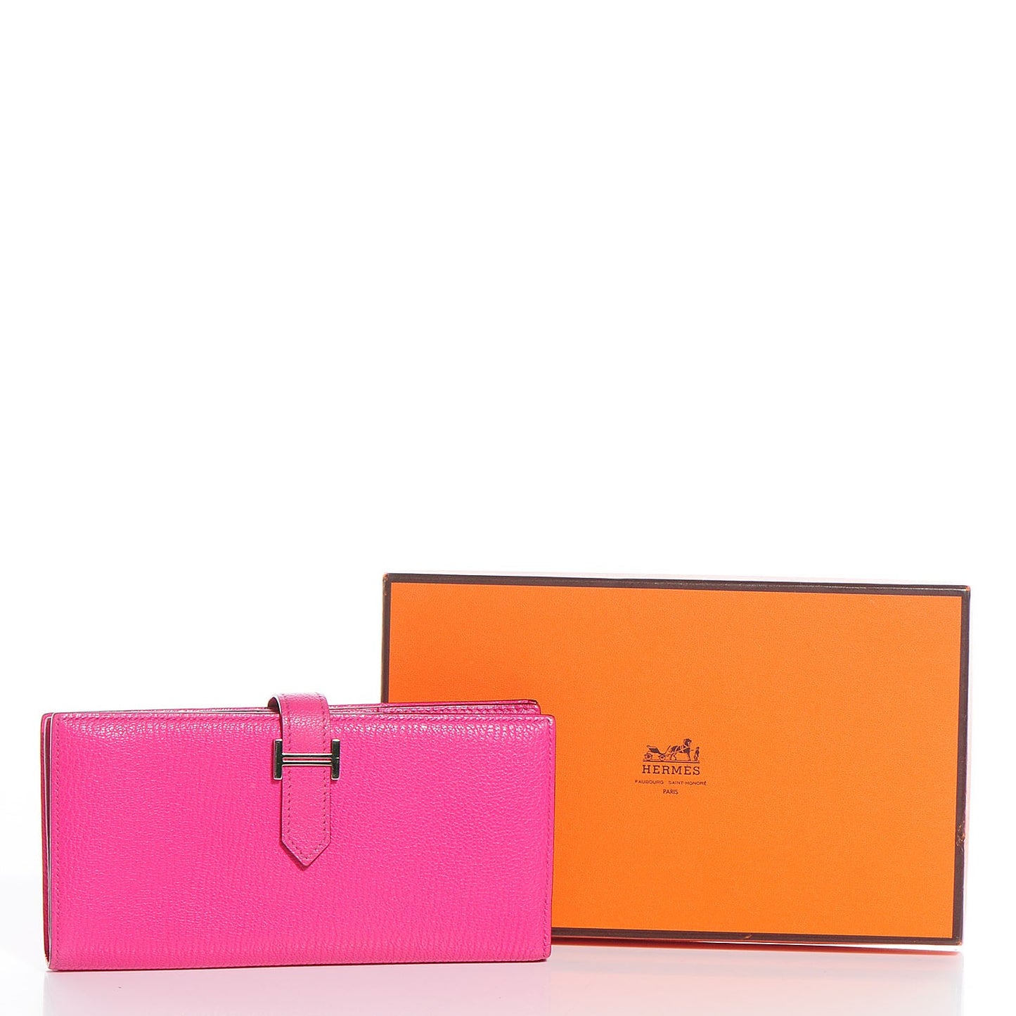 Chevre Mysore Bearn Gusset Wallet Rose Tyrien