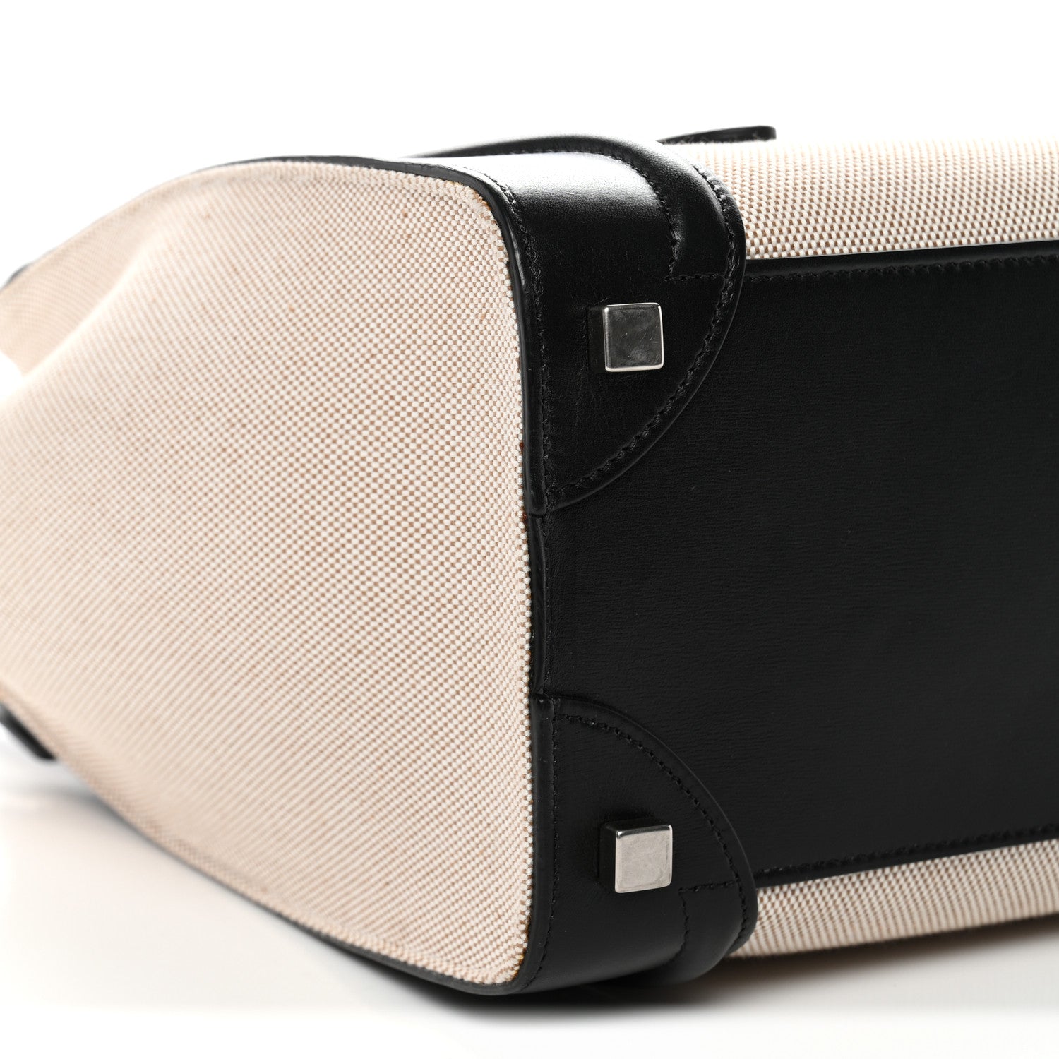 Celine Textile Smooth Calfskin Micro Bi-Color Luggage Natural 8 of 11