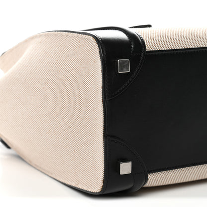 Celine Textile Smooth Calfskin Micro Bi-Color Luggage Natural 8 of 11