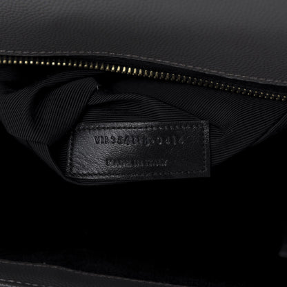 Saint Laurent Grain De Poudre Matelasse Chevron Large Monogram Satchel Earth 9 of 9