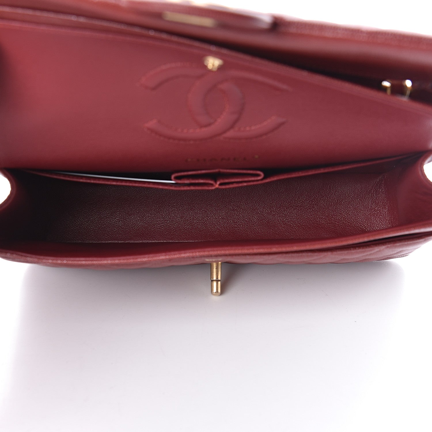 Chanel Iridescent Caviar Quilted Medium Double Flap Burgundy 5 of 10