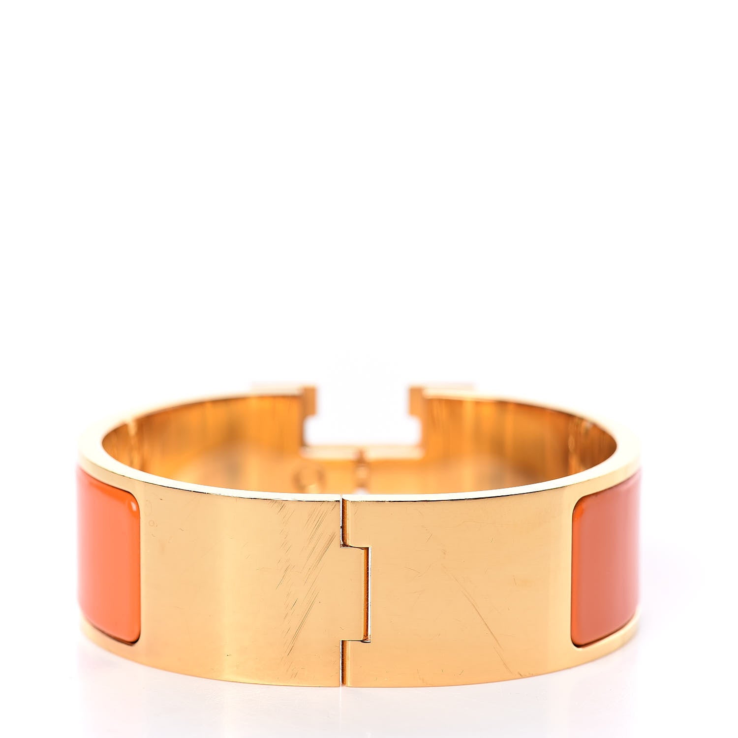 Hermes Enamel Wide Clic Clac H Bracelet PM Orange 3 of 6