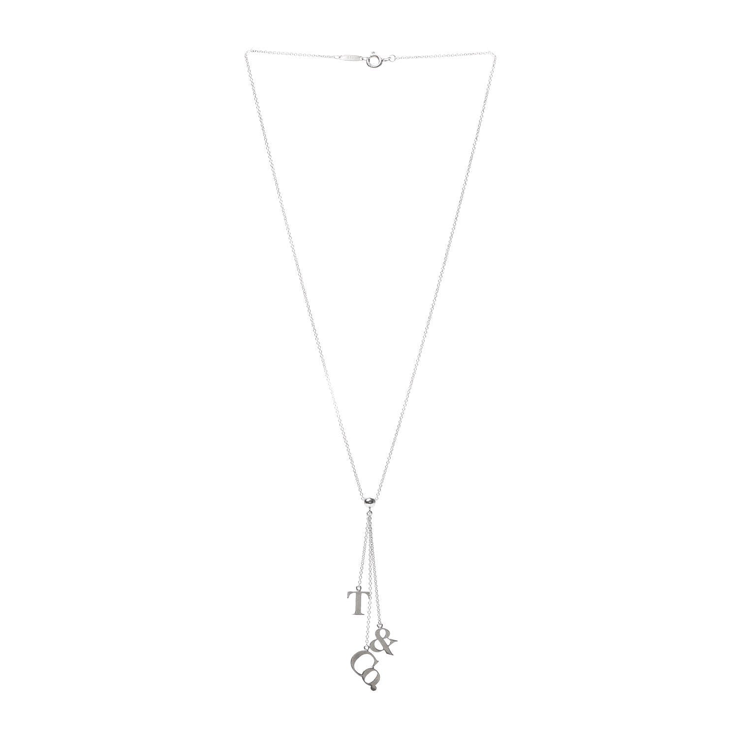Tiffany Sterling Silver Letters Lariat Necklace 3 of 6