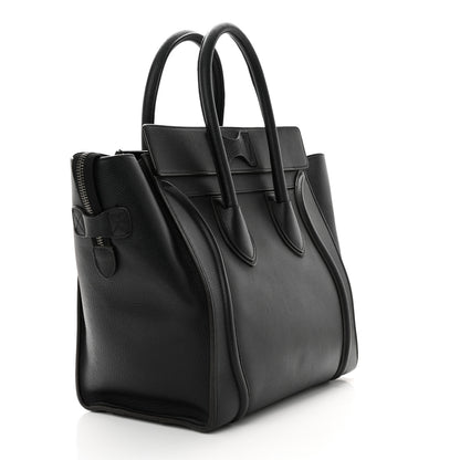 Celine Drummed Calfskin Mini Luggage Black 3 of 15