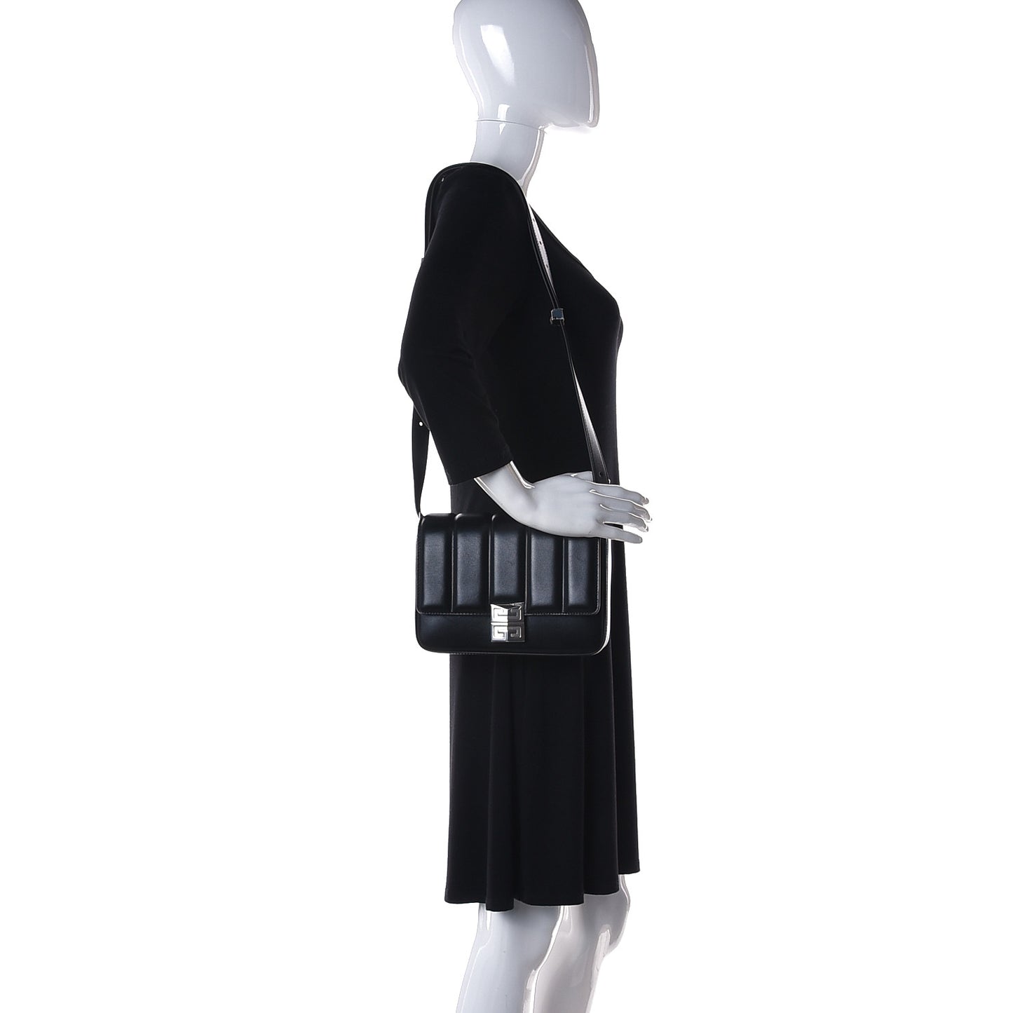Lambskin 4G Medium Padded Crossbody Bag Black