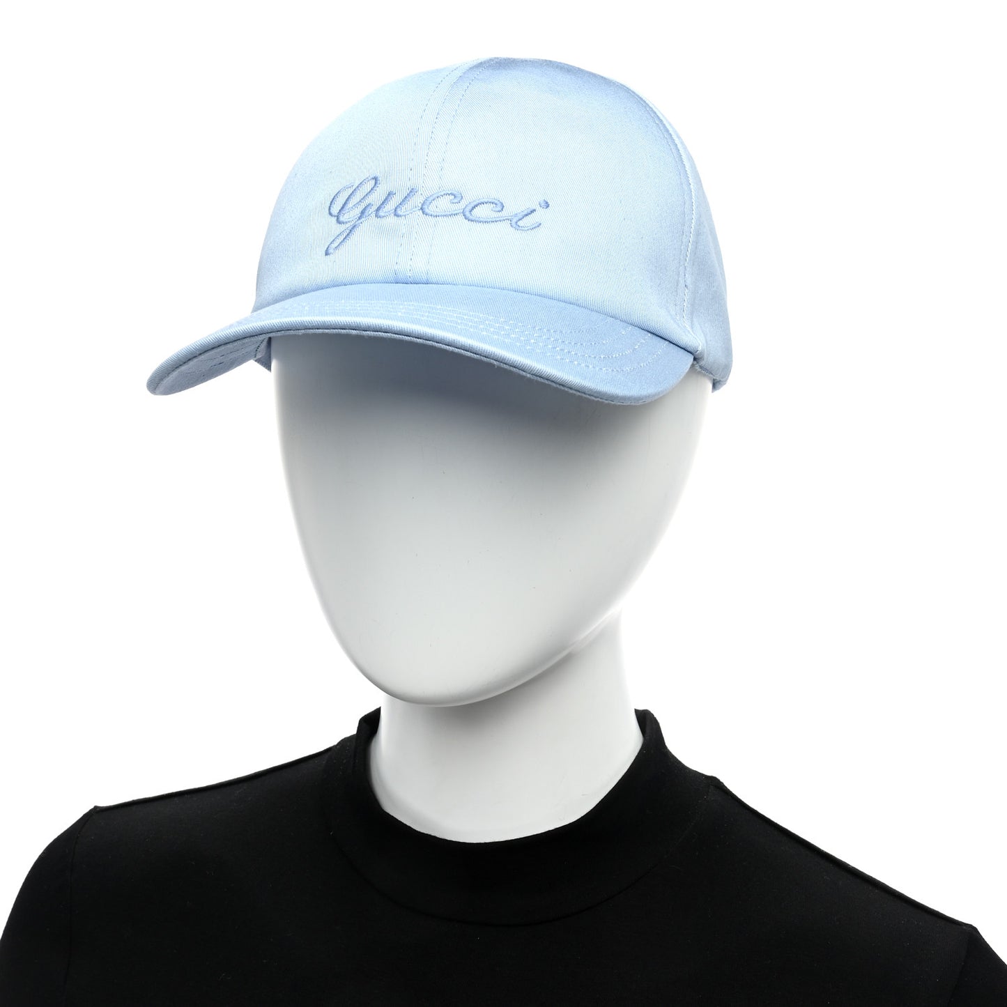 Cotton Embroidered Logo Script Baseball Hat XL Porcelain Blue