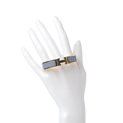 Hermes Enamel Narrow Clic Clac H Bracelet PM Bleu Lin 2 of 5