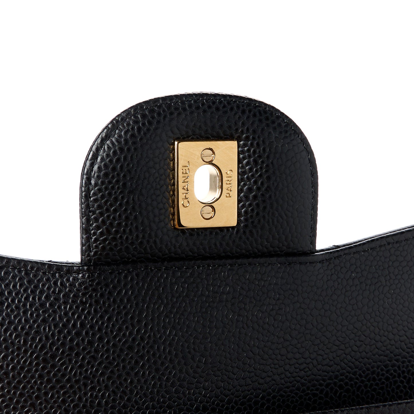Caviar Quilted Jumbo Double Flap Black